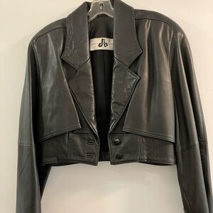 Chic Black Leather Women's Jacket